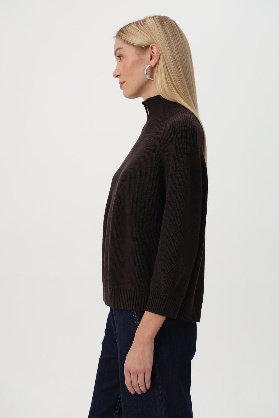 Пуловер Oui с воротником-стойкой