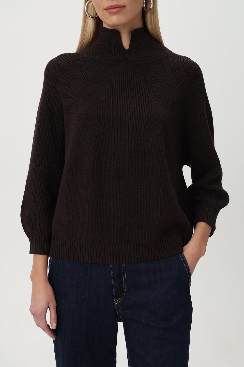 Пуловер Oui с воротником-стойкой