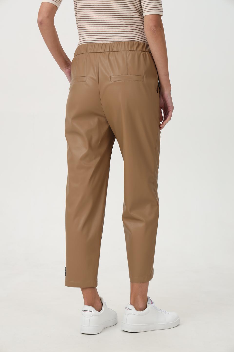 Брюки кожаные Marc Cain бежевые