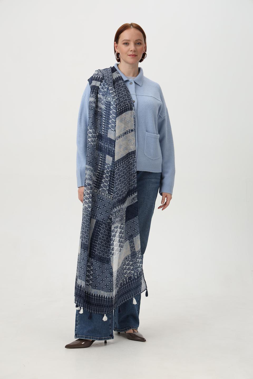 Шарф Olsen с геометрическим принтом