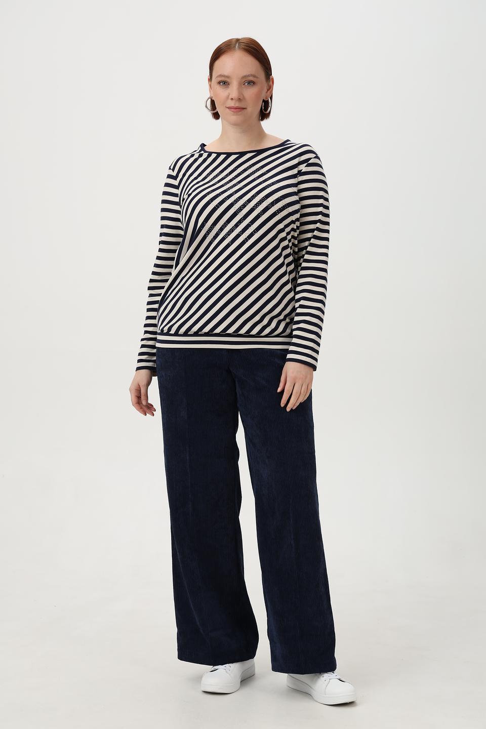 Блузка Olsen в полоску с декором