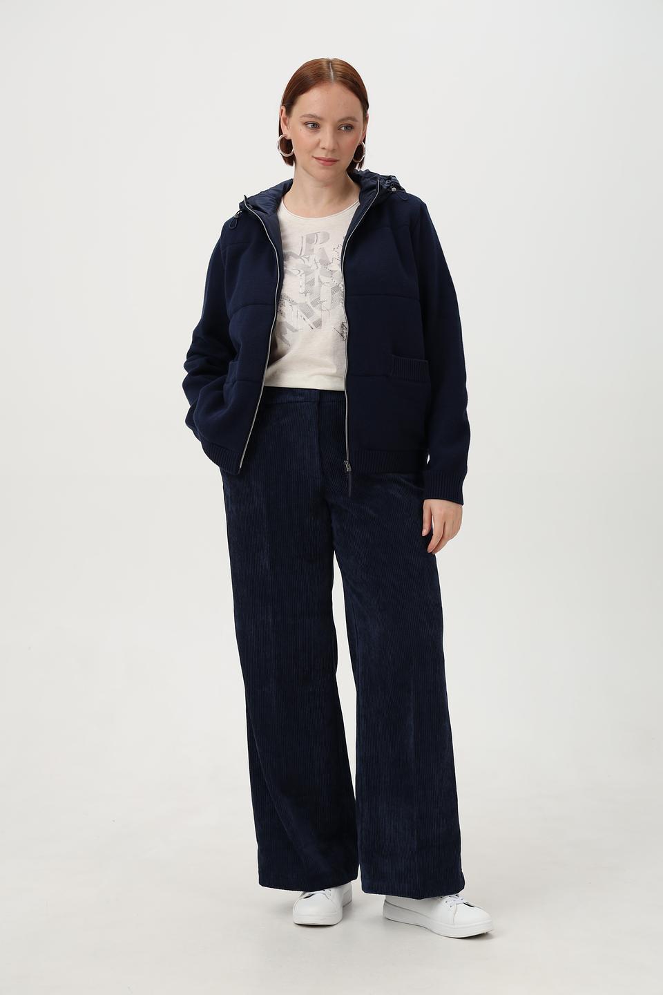 Брюки клеш Olsen вельветовые тёмно-синие