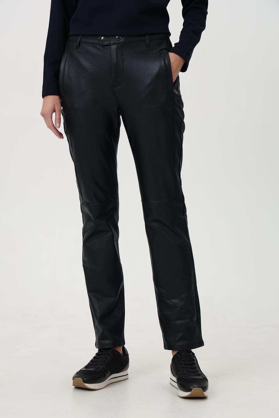 Брюки кожаные Monari черные