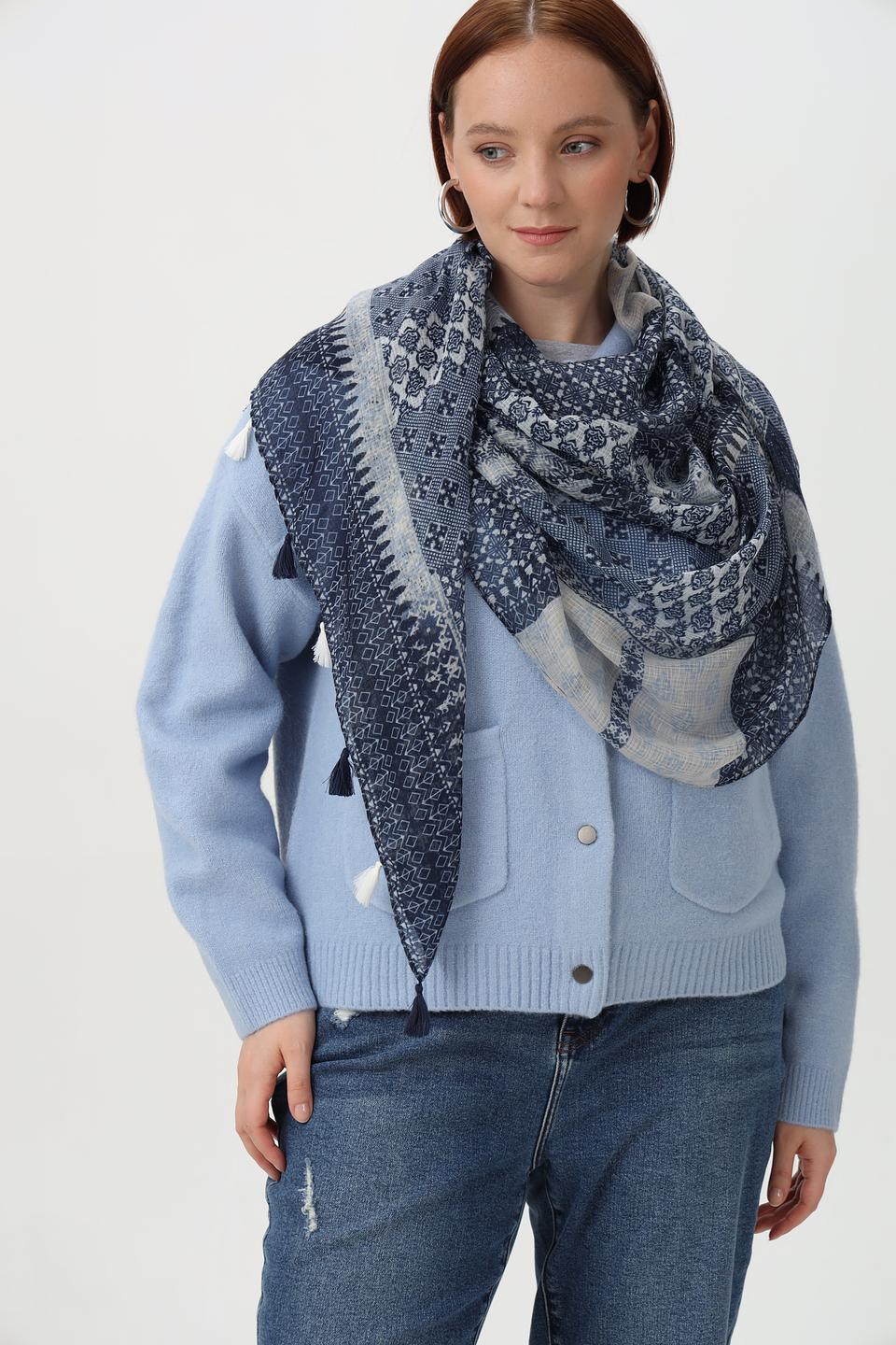 Шарф Olsen с геометрическим принтом
