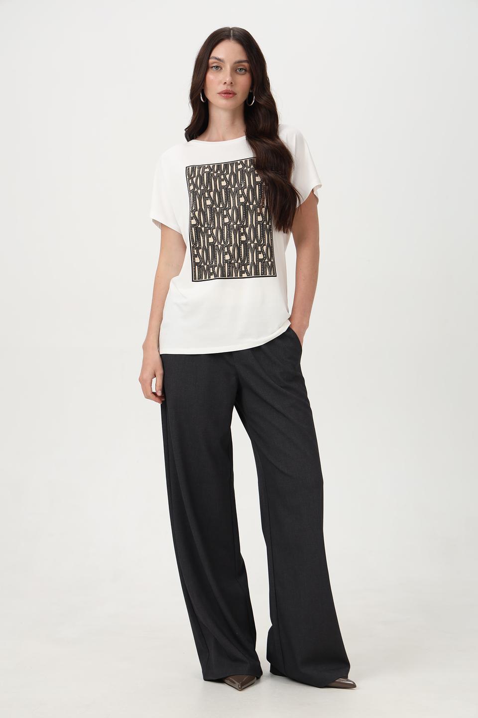 Брюки Oui клёш графит