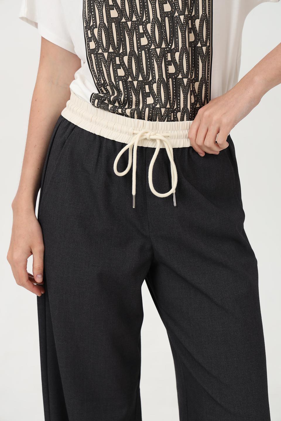 Брюки Oui клёш графит