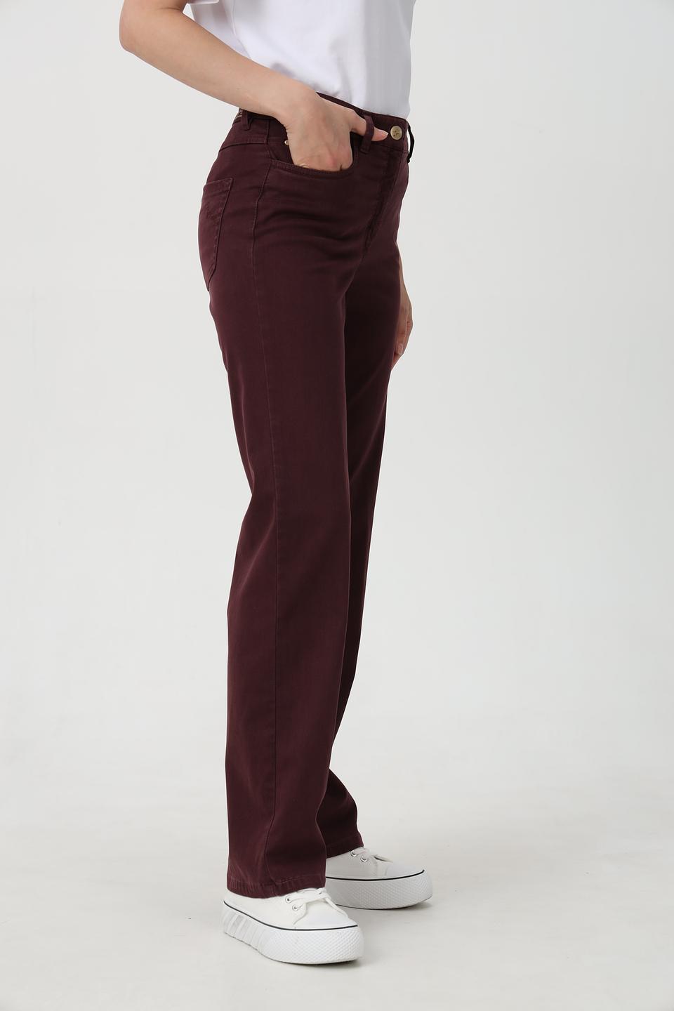 Джинсы ZRS бордовые прямые