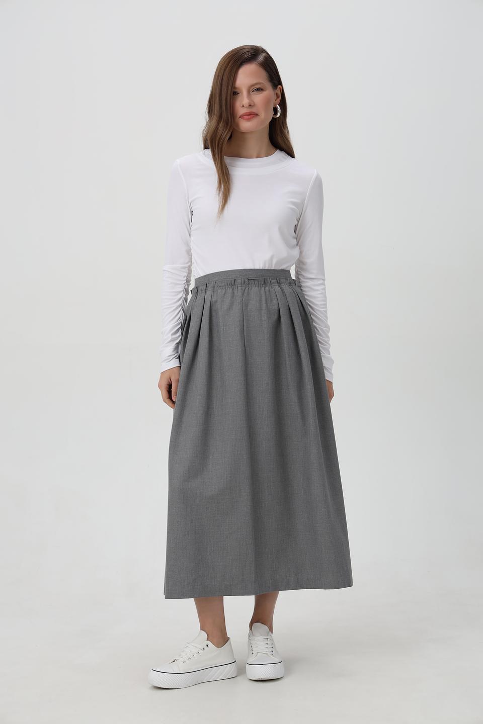 Юбка Rich and Royal серая с плиссировкой