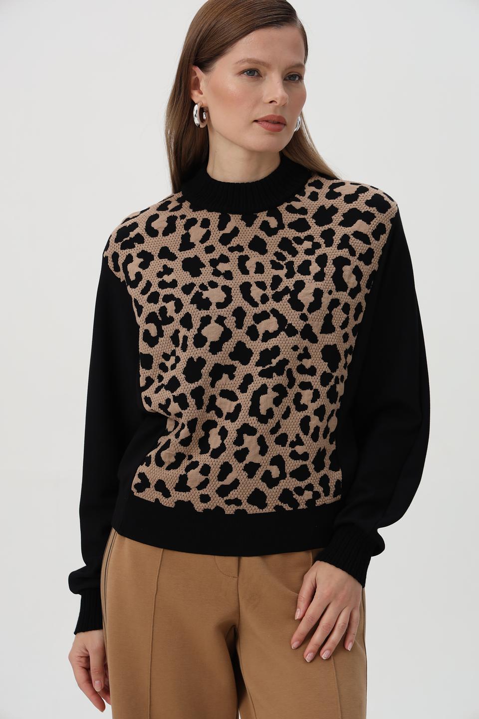 Пуловер Marc Cain Sports с леопардовым принтом