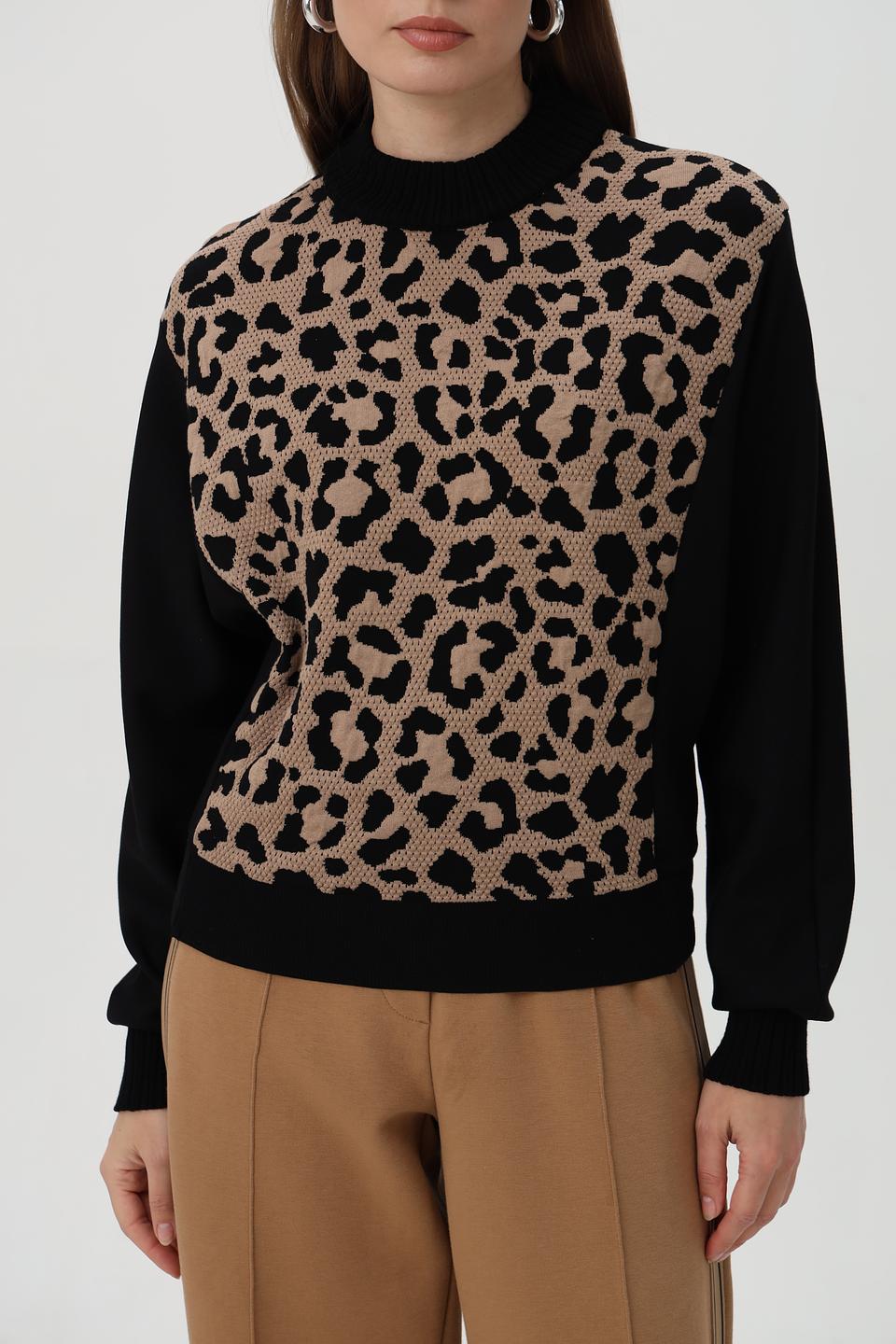 Пуловер Marc Cain Sports с леопардовым принтом