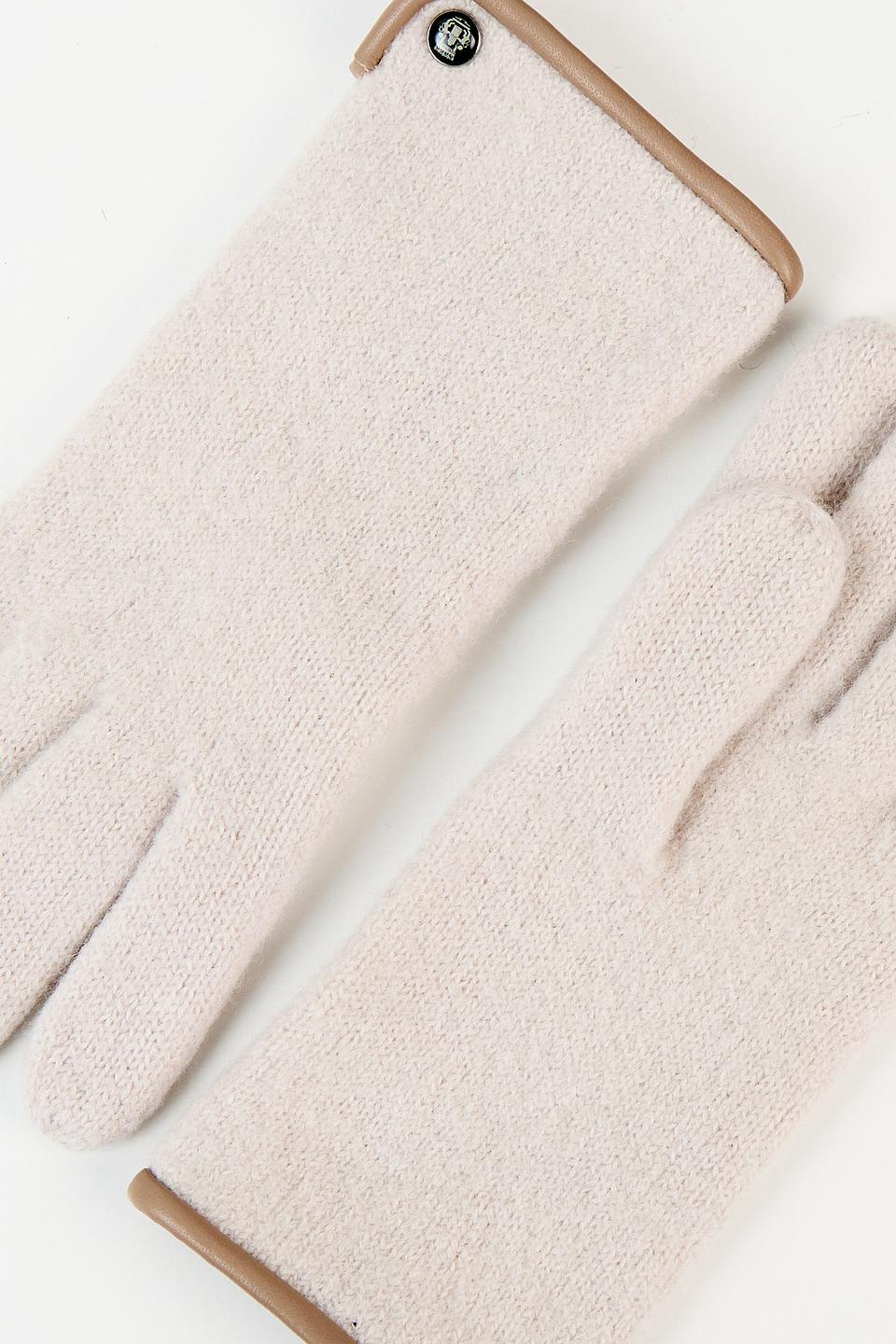 Перчатки Roeckl вязаные с кожаной отделкой