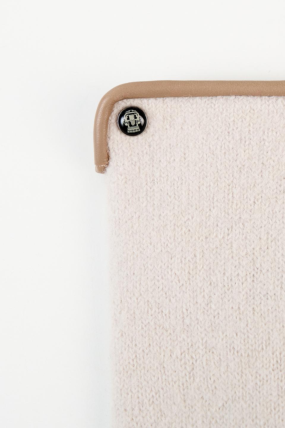 Перчатки Roeckl вязаные с кожаной отделкой