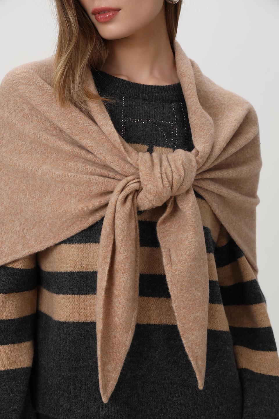 Платок Oui бежевый с завязками