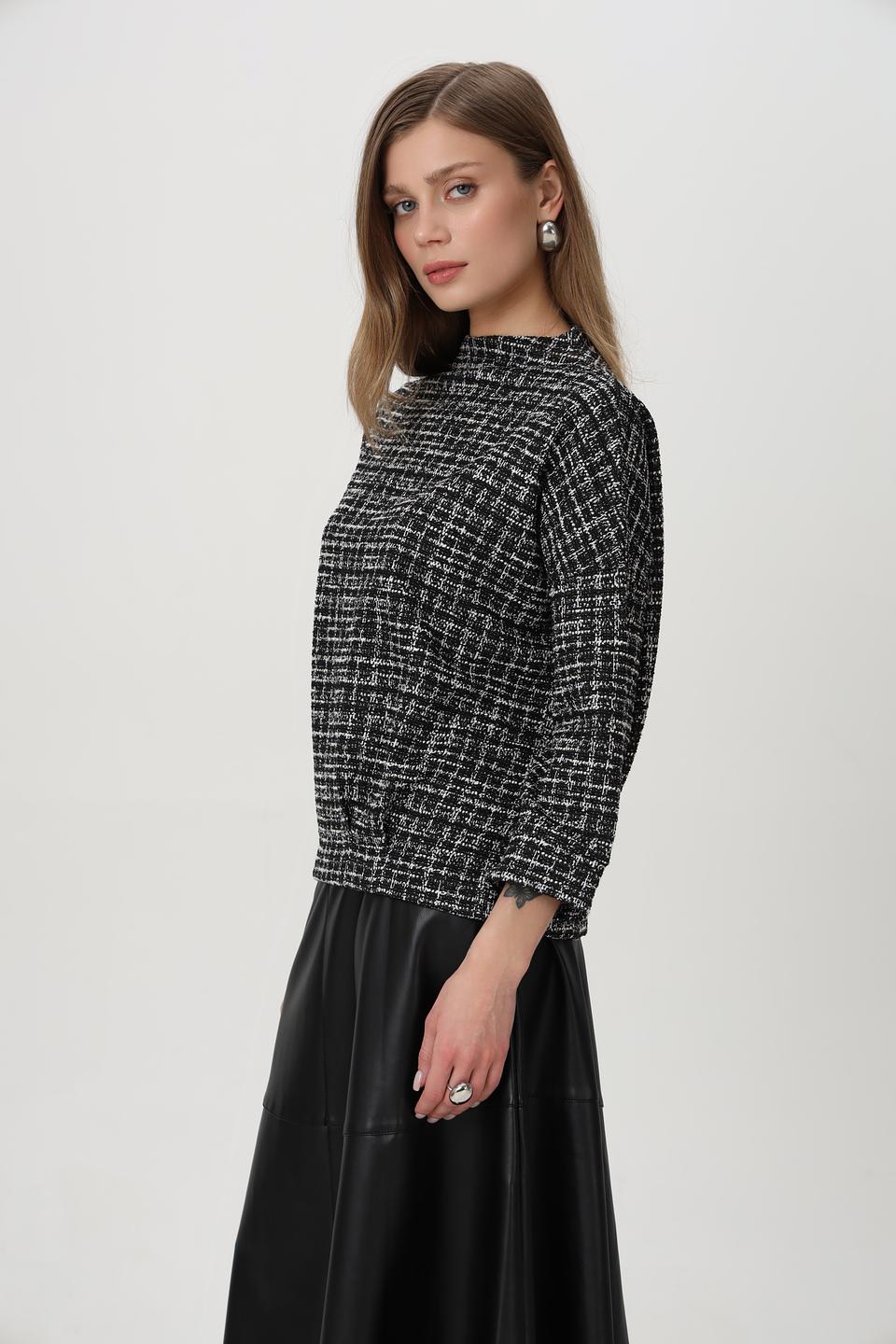 Пуловер Oui в клетку