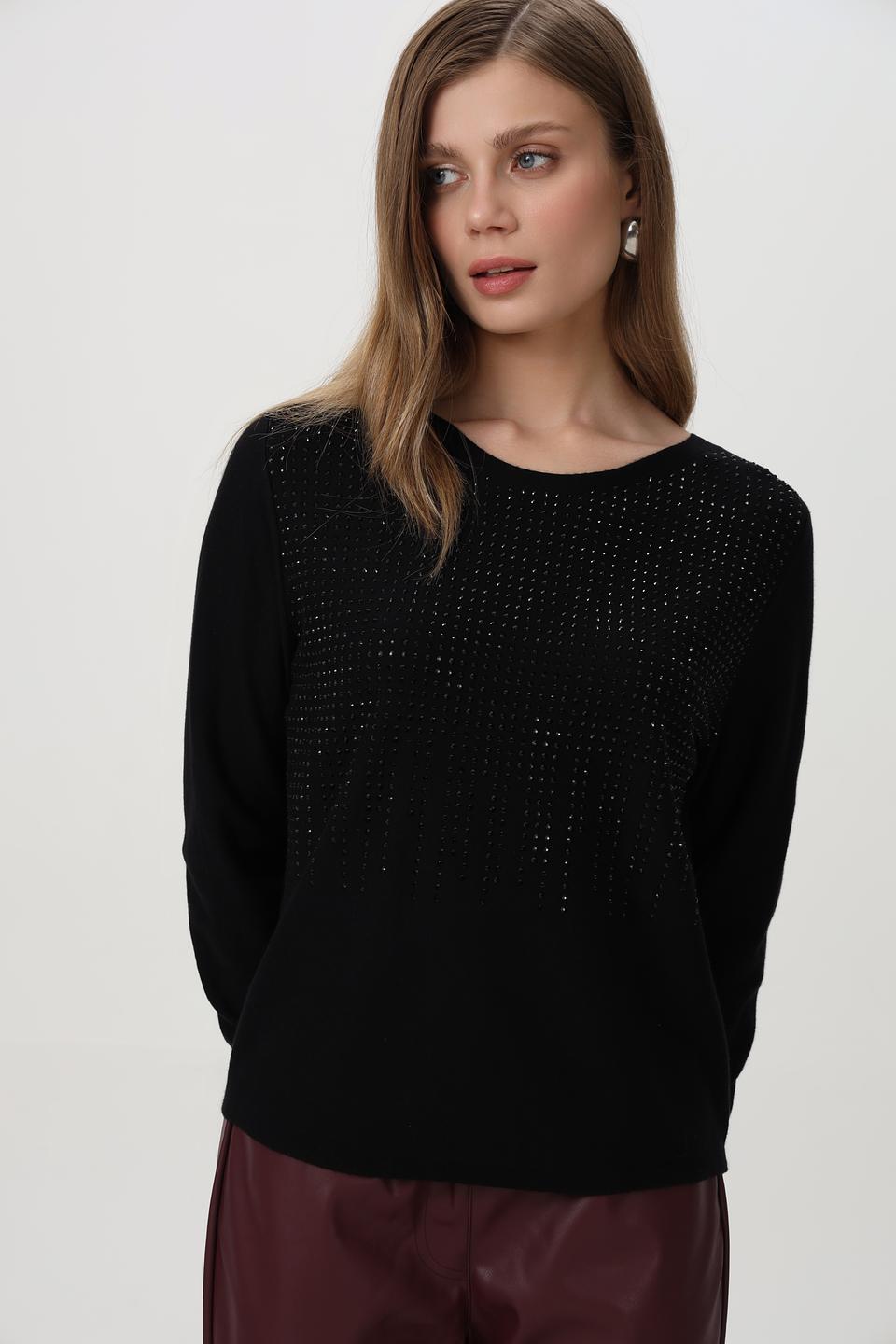 Пуловер Bianca с пайетками