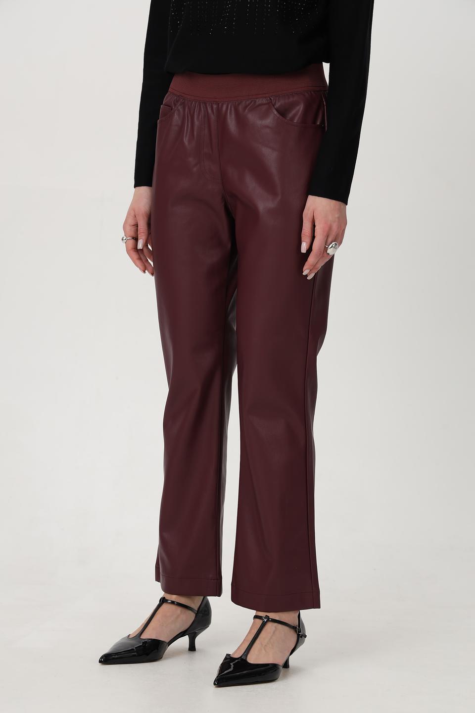 Брюки Monari из экокожи бордового цвета