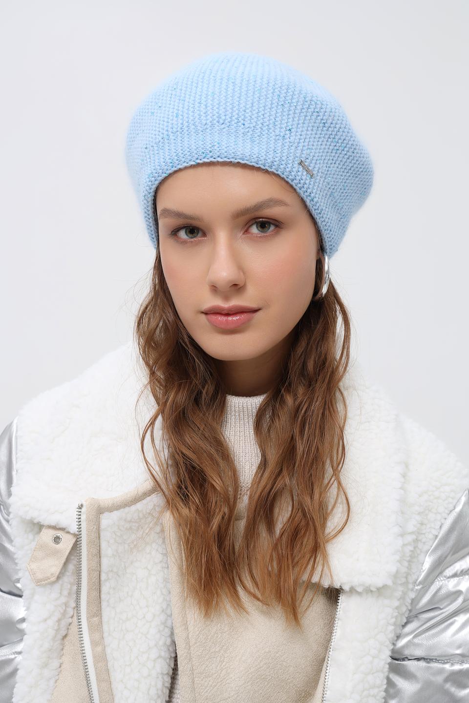 Берет Marhatter с пайетками голубой