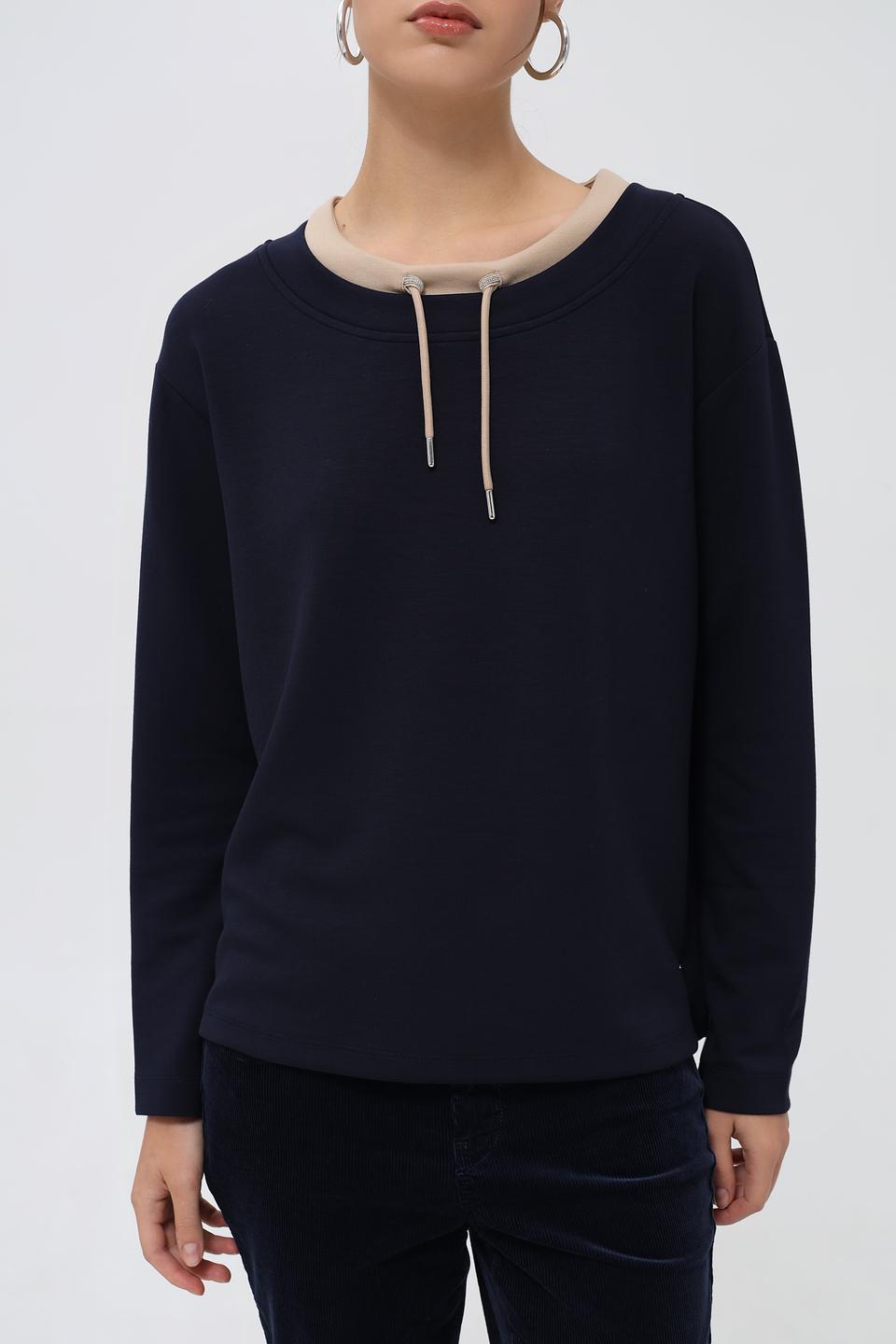 Пуловер Monari с кулиской тёмно-синий