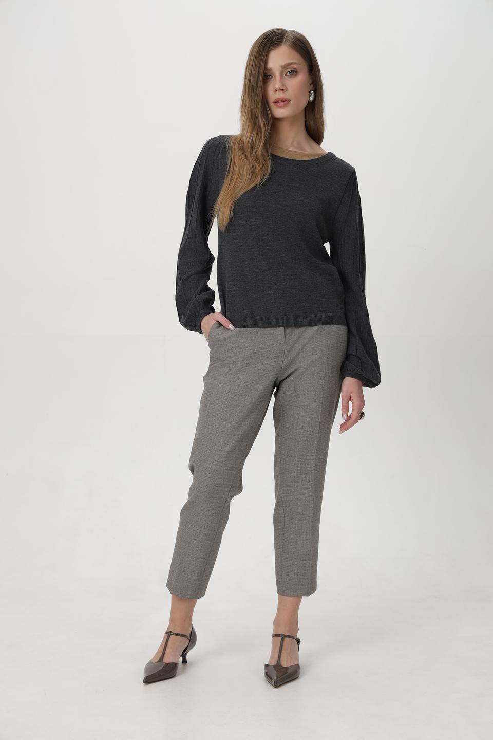 Брюки Cambio в клетку серые