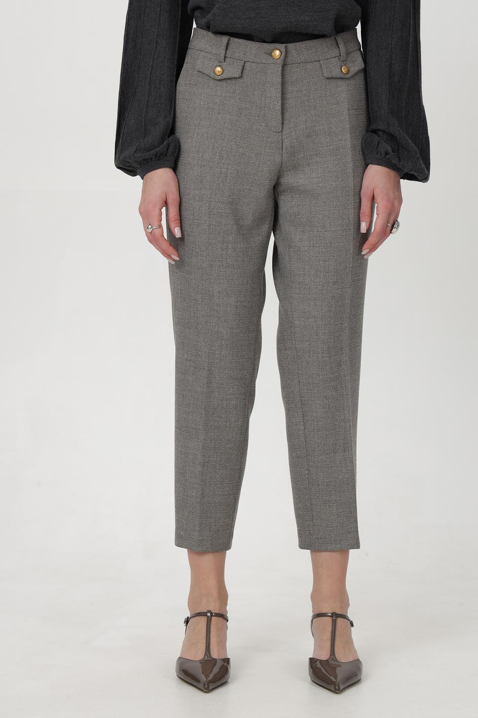 Брюки Cambio в клетку серые