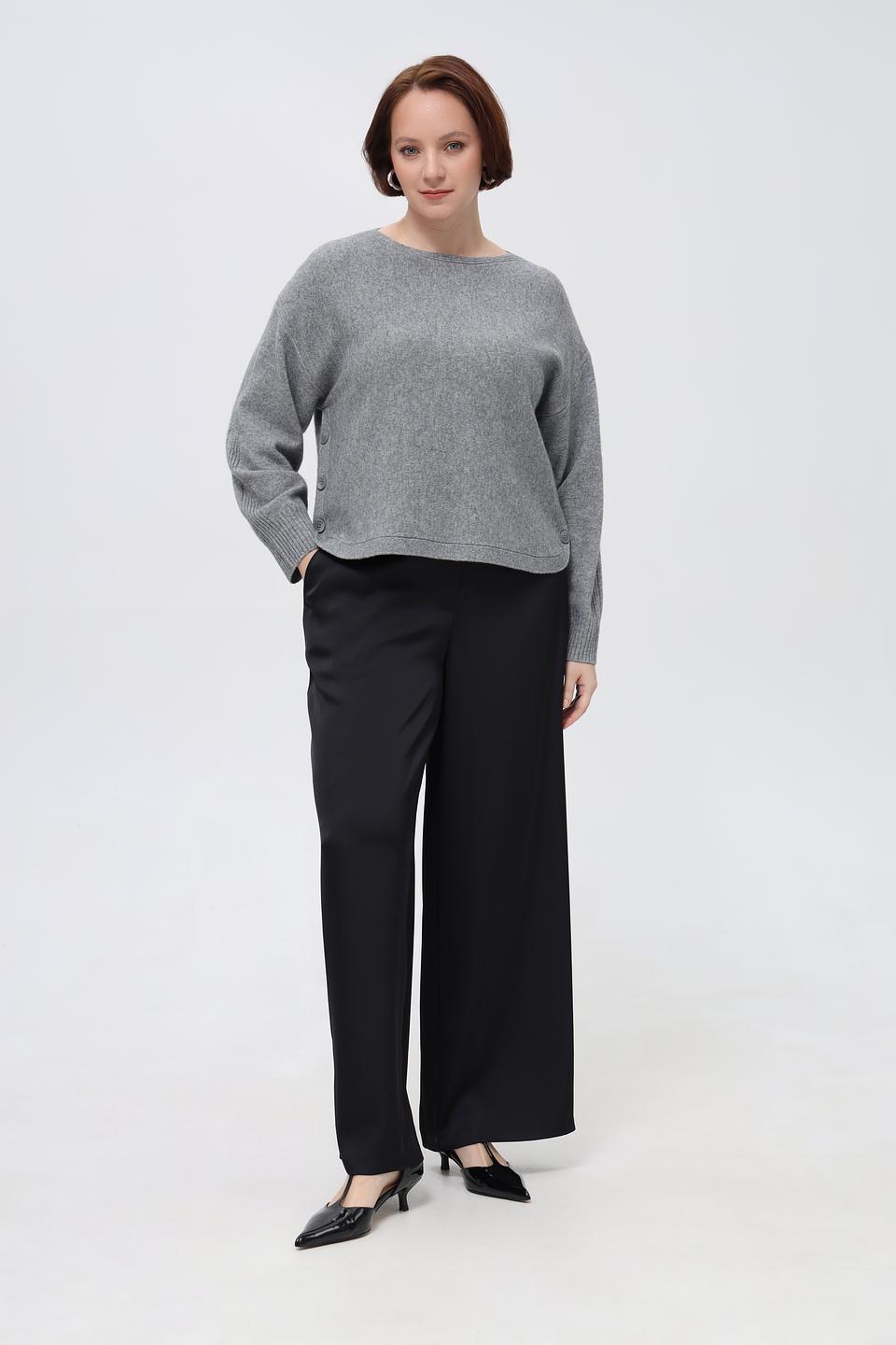 Пуловер Lecomte с пуговицами серый