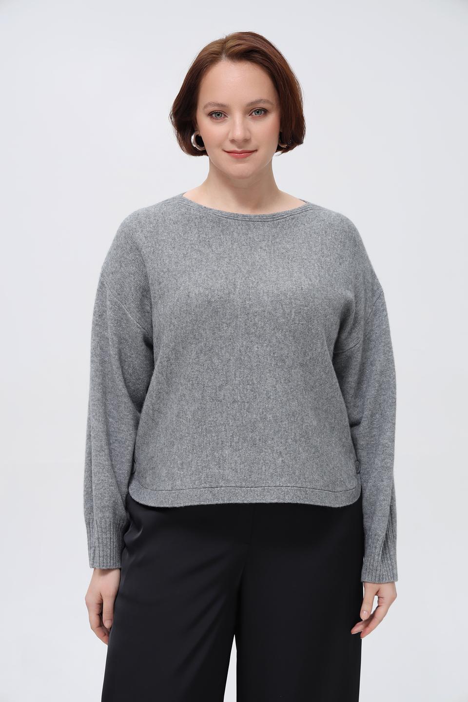 Пуловер Lecomte с пуговицами серый