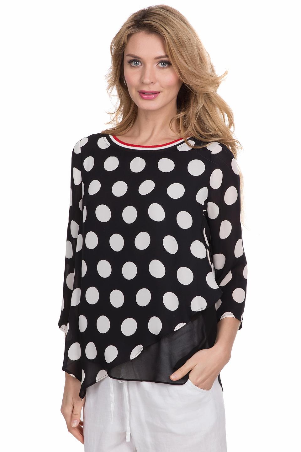 Блуза Sai-Ku в горошек с красной полосой