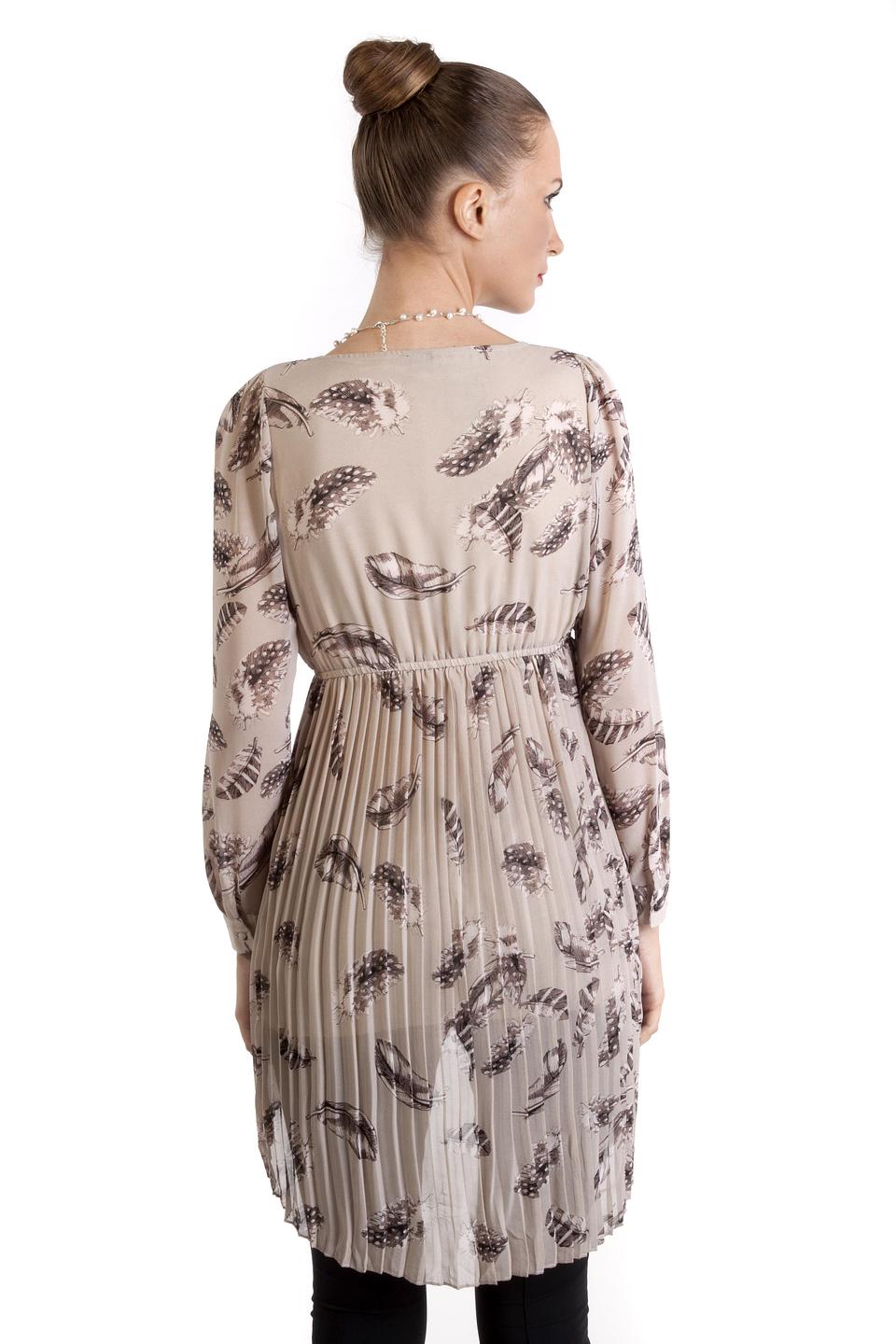 Блуза Locust с принтом перьев