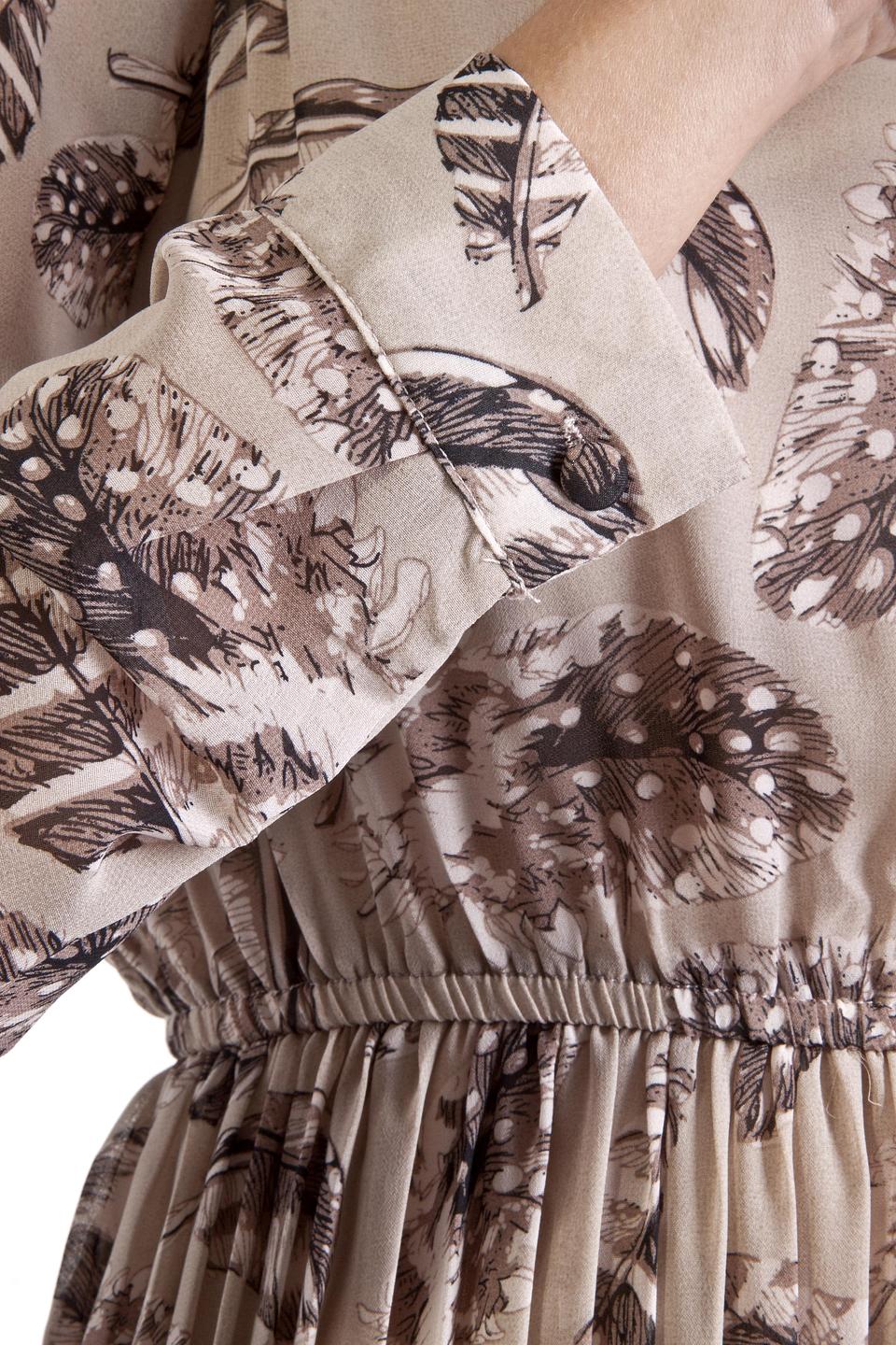 Блуза Locust с принтом перьев