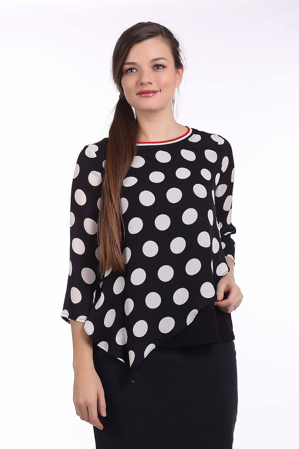 Блуза Sai-Ku в горошек с красной полосой