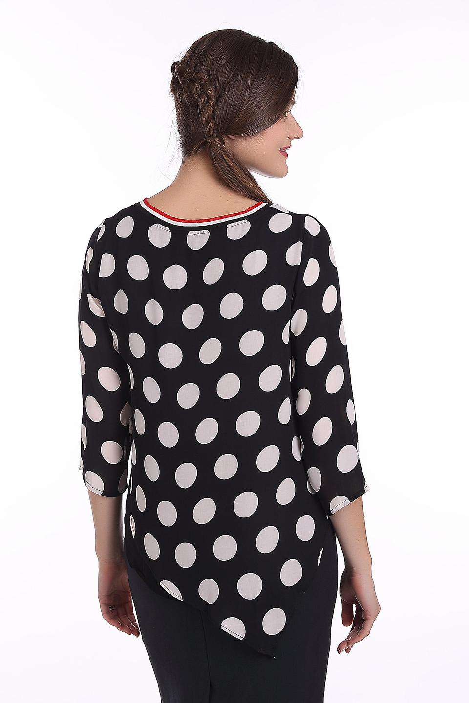 Блуза Sai-Ku в горошек с красной полосой