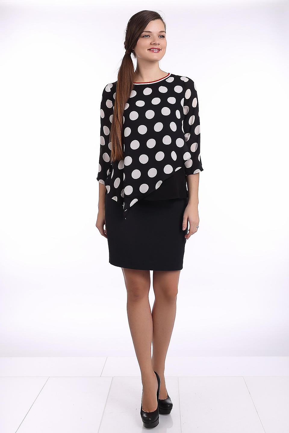 Блуза Sai-Ku в горошек с красной полосой