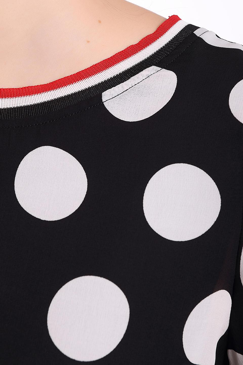 Блуза Sai-Ku в горошек с красной полосой