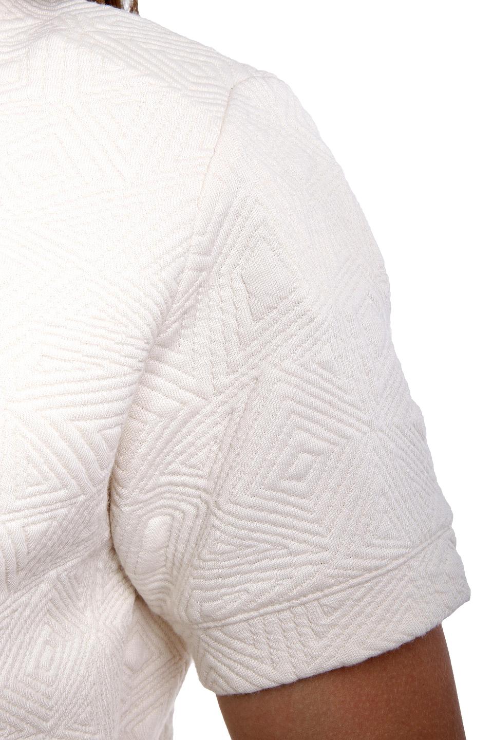 Блуза Tom Tailor бежевая с фактурным узором и молнией сзади