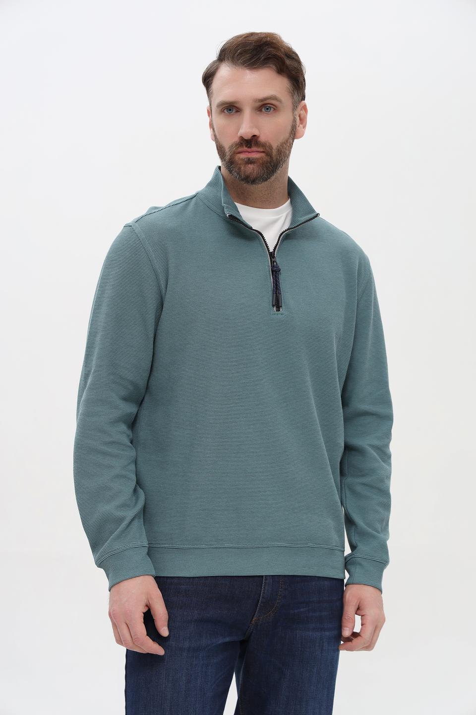 Пуловер Lerros с молнией зелёный