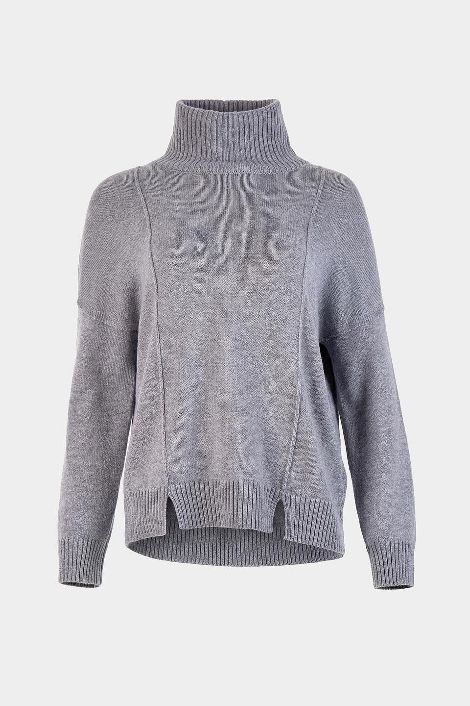 Пуловер Just Valeri серый с разрезами