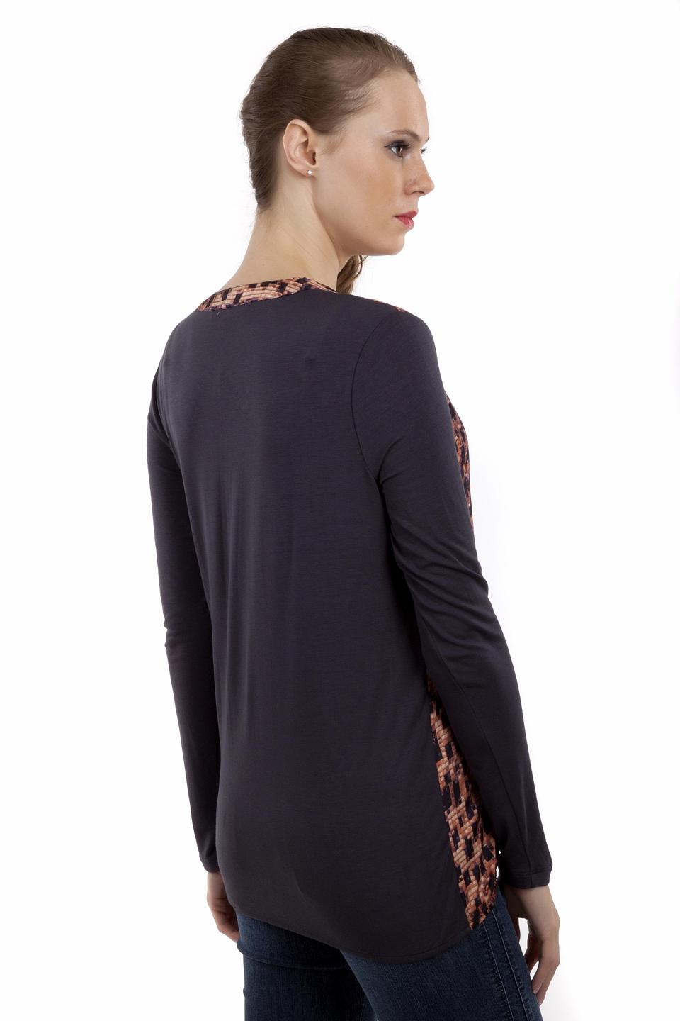 Блуза Just Valeri, графитовый, геометрический принт