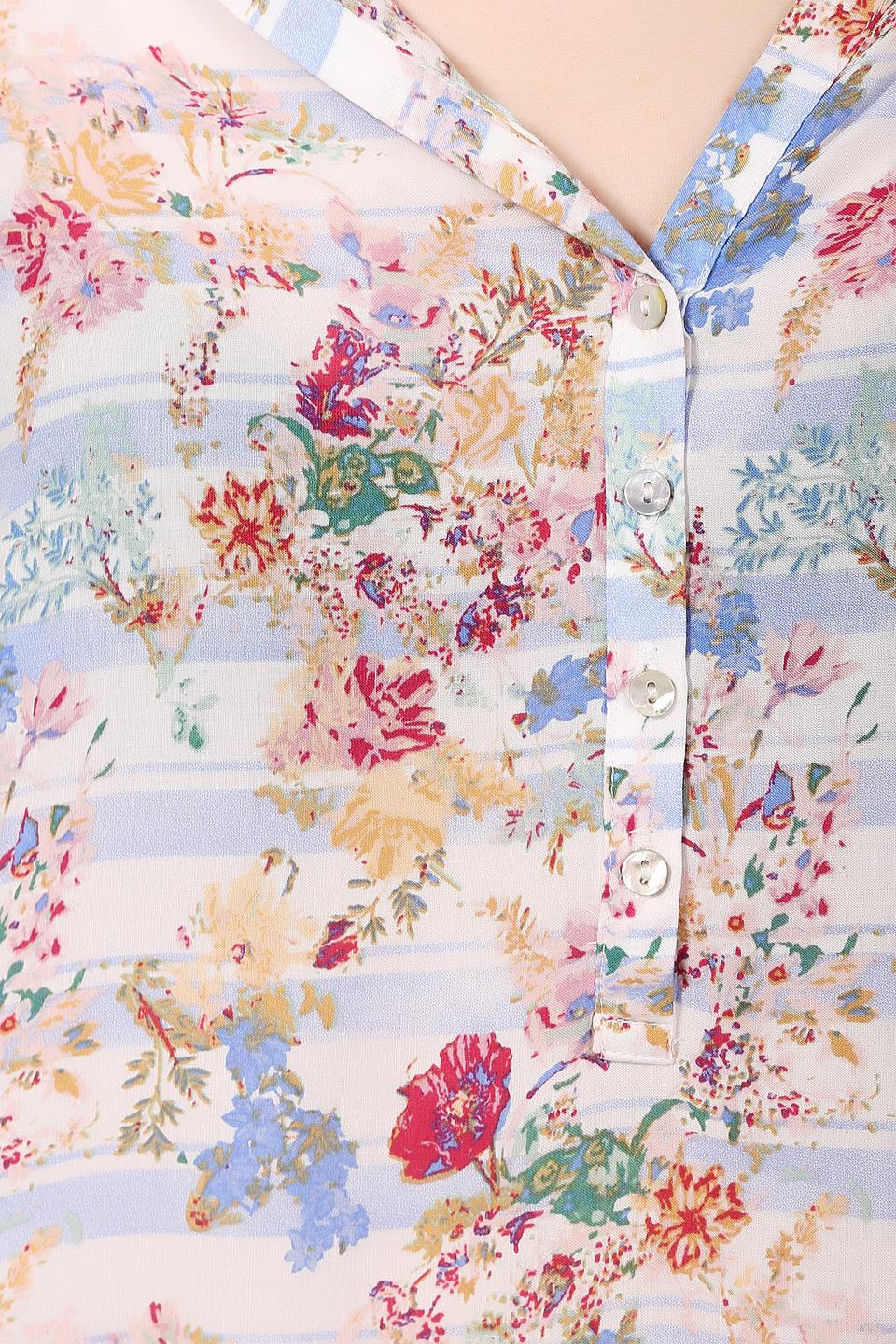 Блузка Tom Tailor, цветочный принт, белая