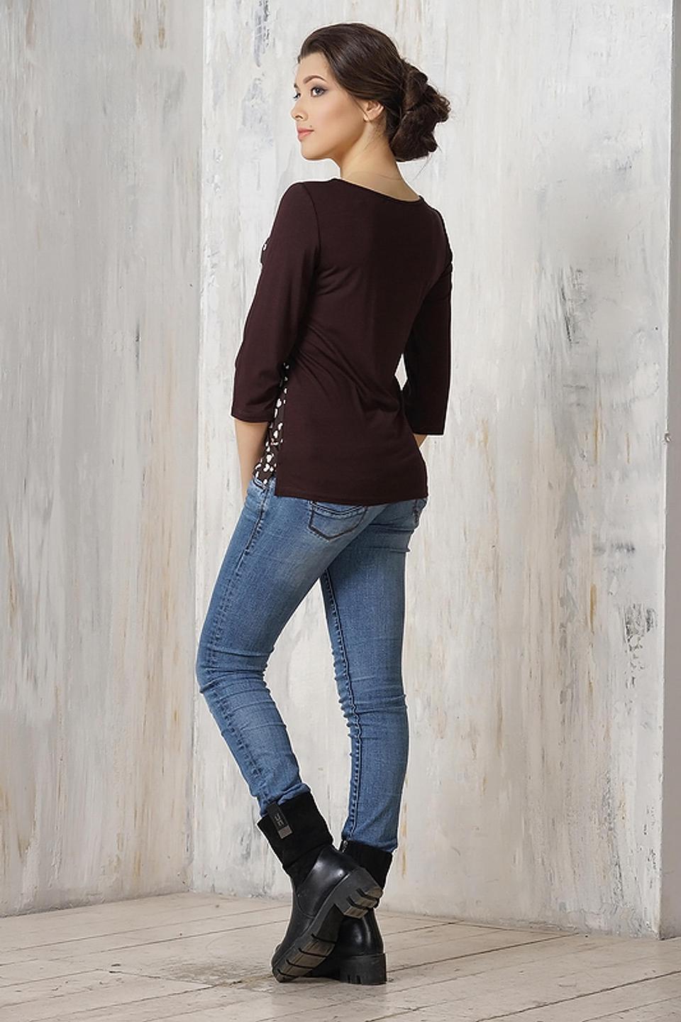 Блуза VAY бордовая с принтом сердечек