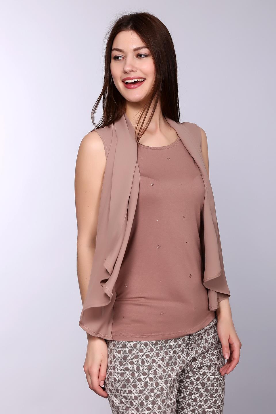 Блуза Pezzo цвета пыльной розы с декоративной отделкой