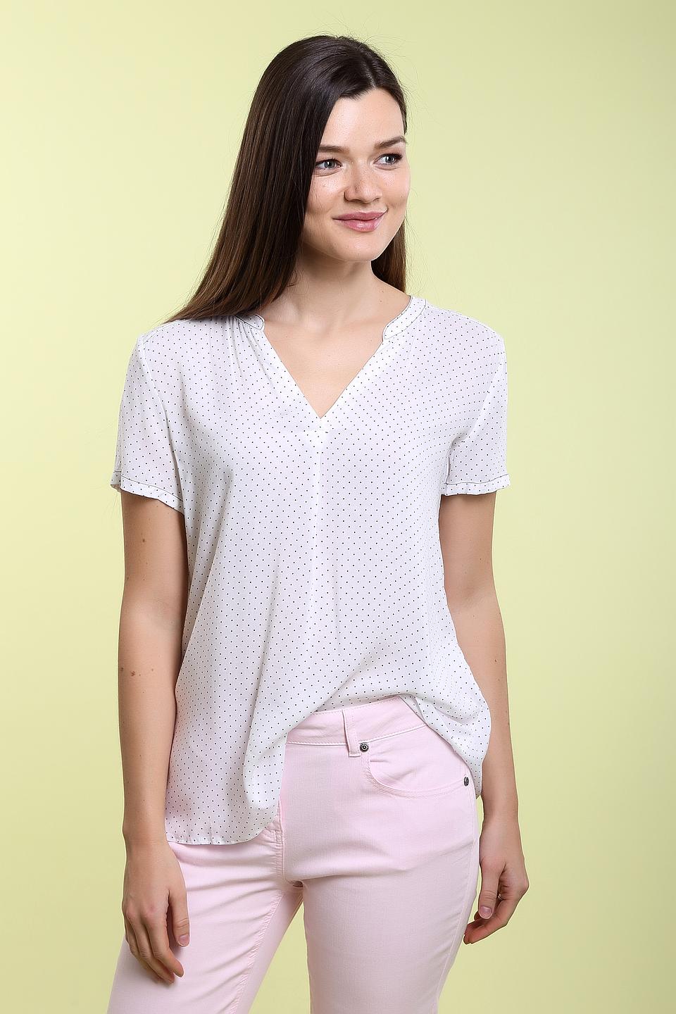 Блуза Gerry Weber белая в чёрный горошек