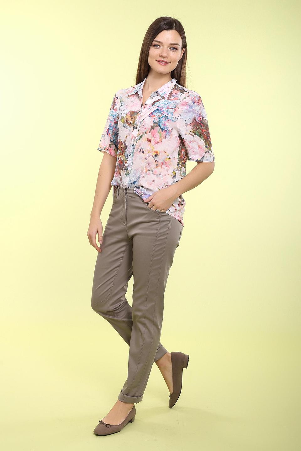 Блуза Erfo разноцветная с цветочным принтом