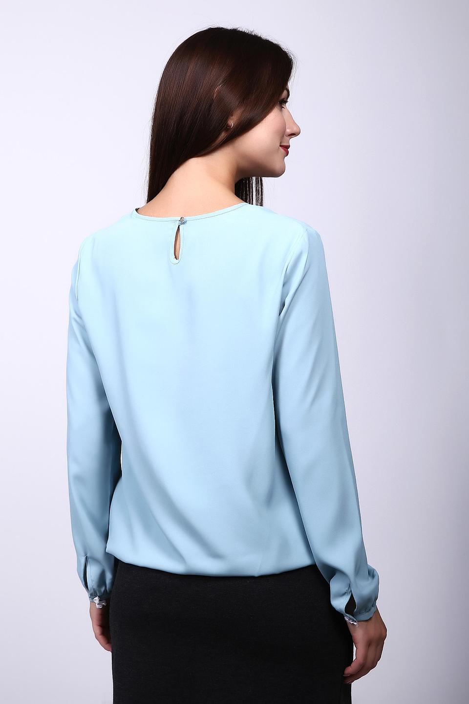 Блуза Pezzo голубая с защипами на груди