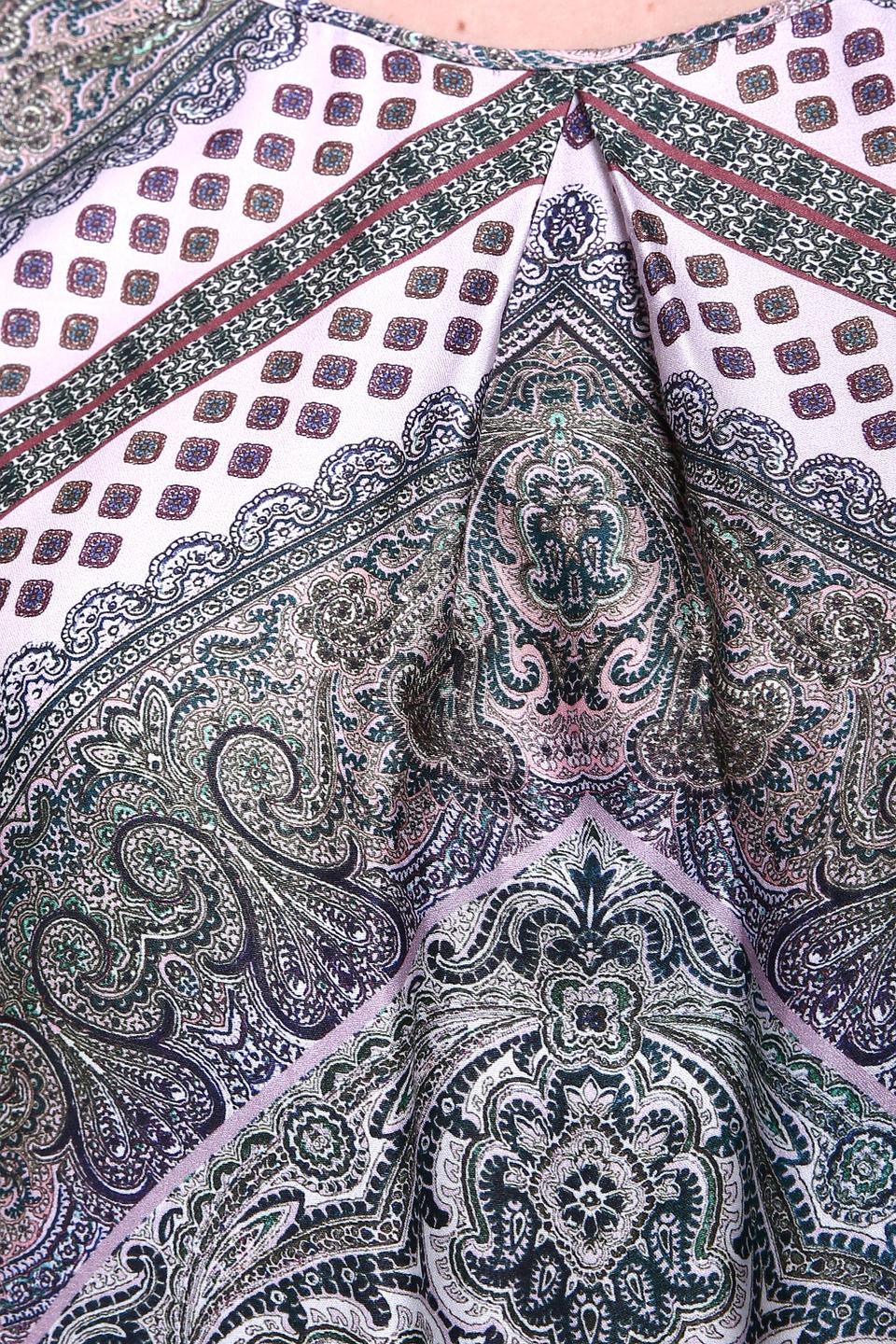 Блуза Betty Barclay, бежево-зелёная, паттерн