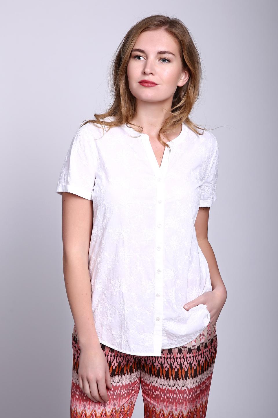 Блуза Gerry Weber белая с цветочной вышивкой